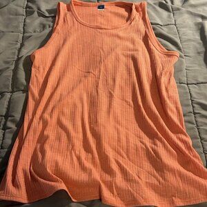 Old Navy Women’s Tank Top Size Medium Ribbed Luxe Sleeveless Shirt - Peach Coral